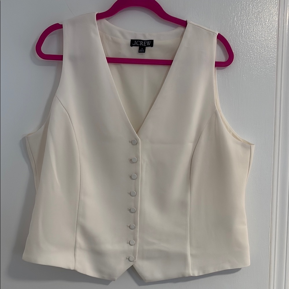J.Crew Ivory Sleeveless Vest